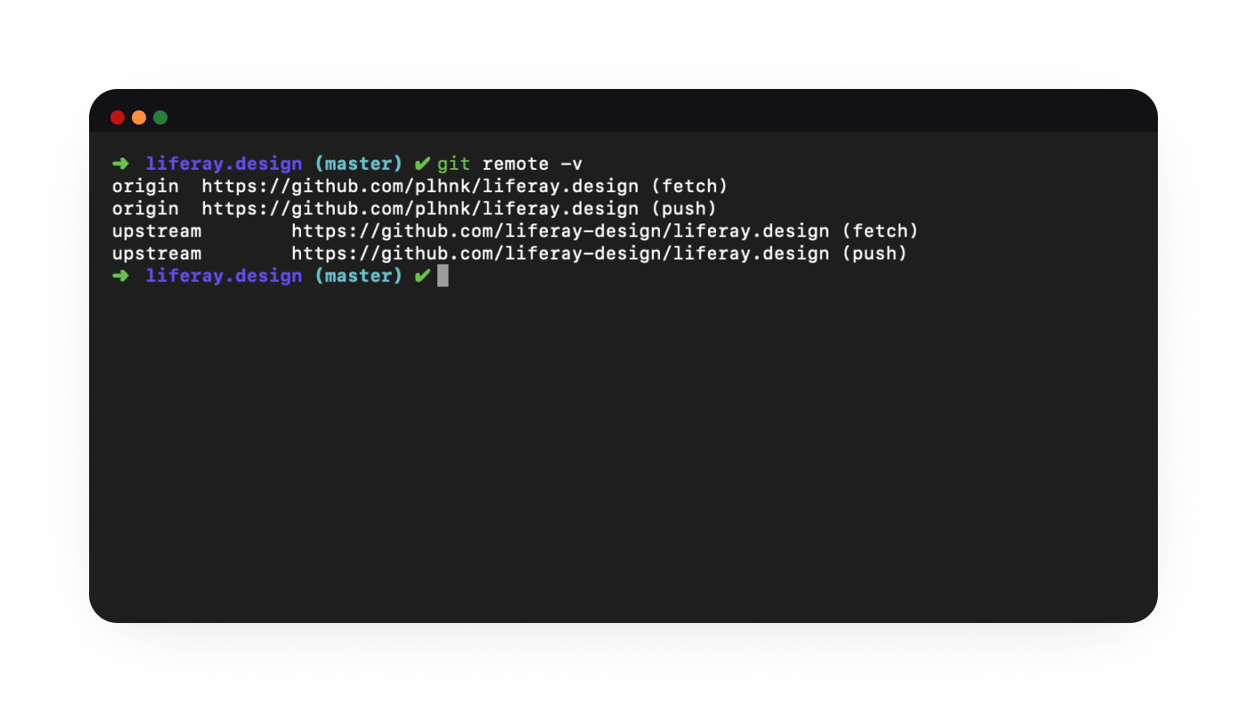 A screenshot of a terminal window displaying printouts of the `git remote -v` command.