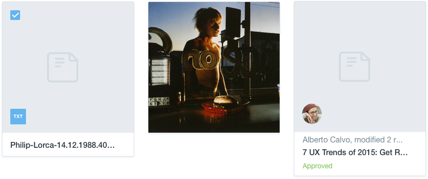 three different examples of card configuration