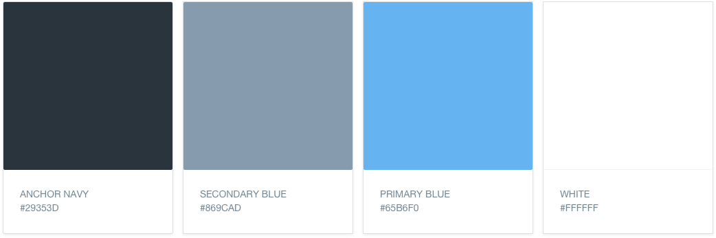 set of 4 primary colors