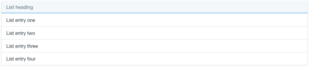 list group includes a heading