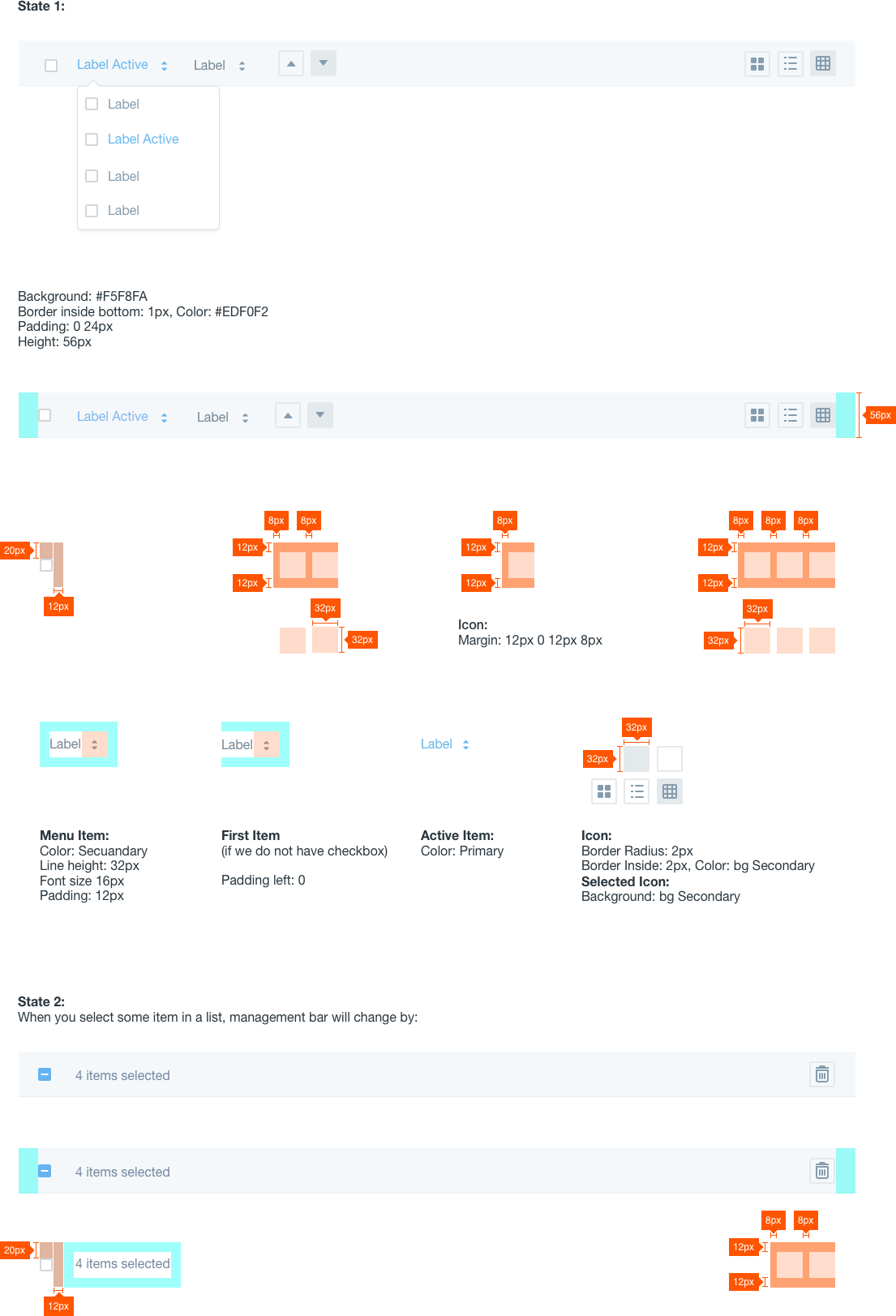 management bar attributes