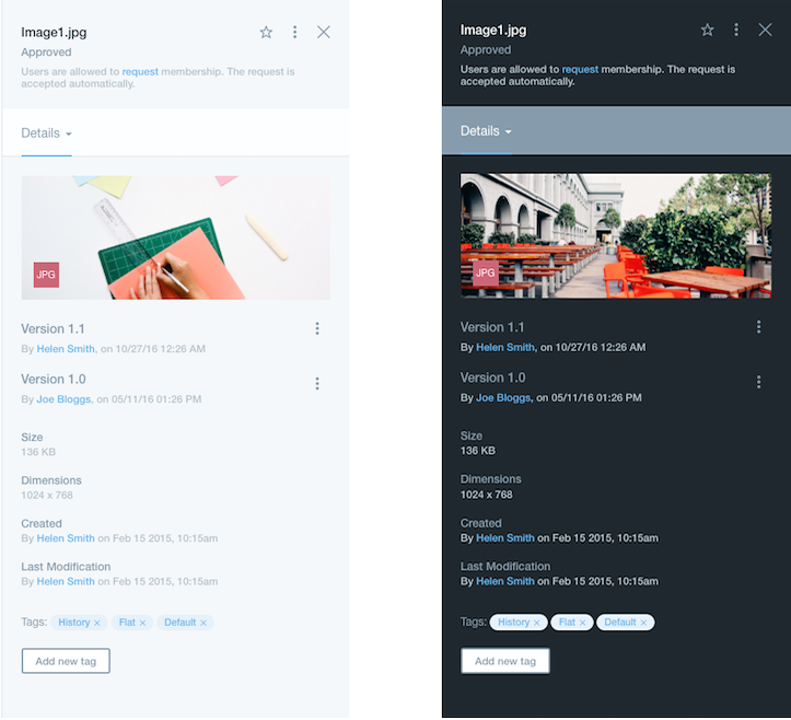 sidebar example for an image in documents and media
