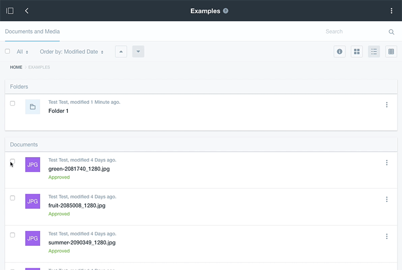 table drag and drop example