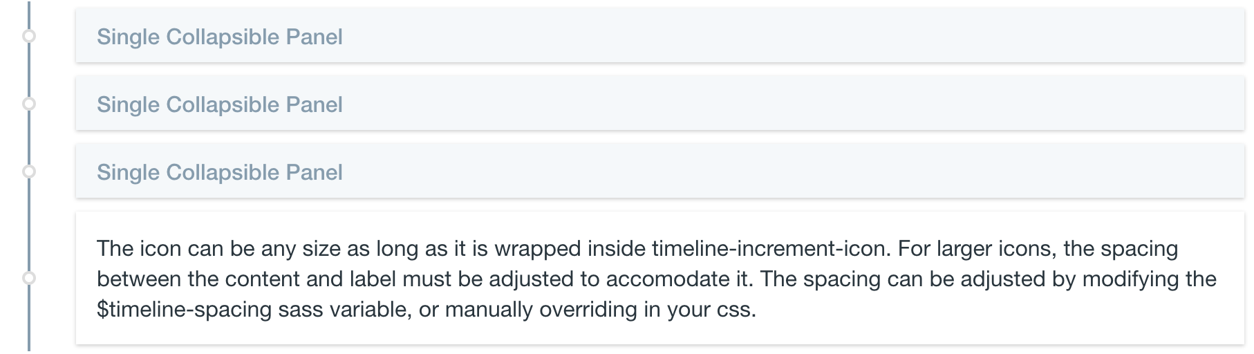 default timeline left aligned