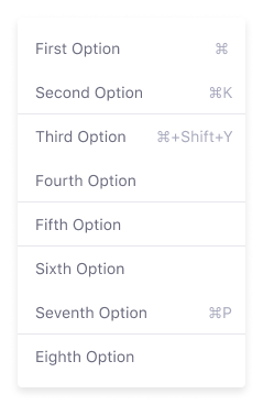 Custom Keys in a dropdown menu