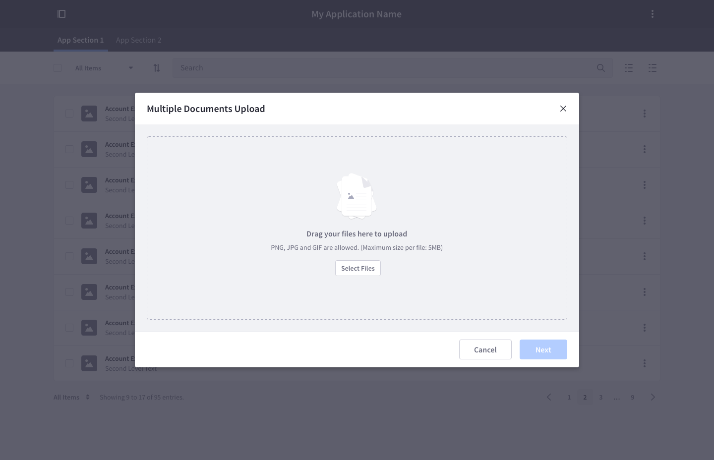 file upload simple empty state