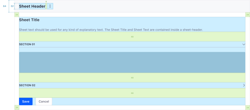 Form sheet margin and padding spacing