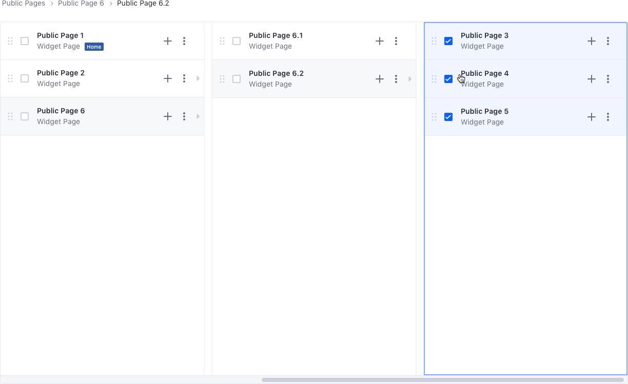 Miller Columns with cells in different states
