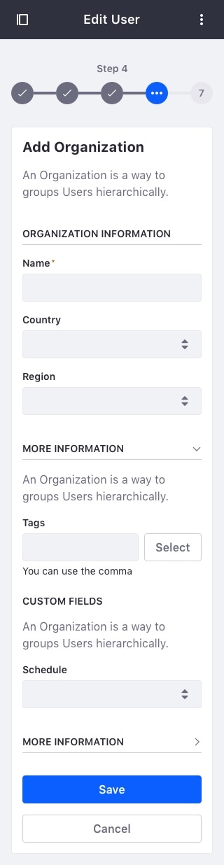 Multi step form example mobile