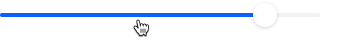 A Slider with blue progress and mouse cursor: pointer