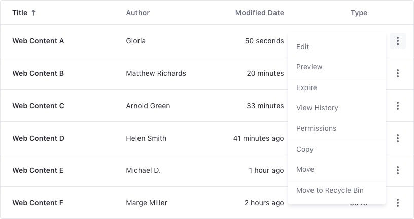 table row in selected state