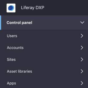 Menu with items in sentence case