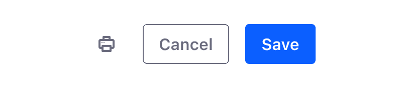 borderless button, secondary button, primary button