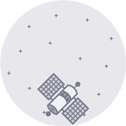 satellite navigating in the space