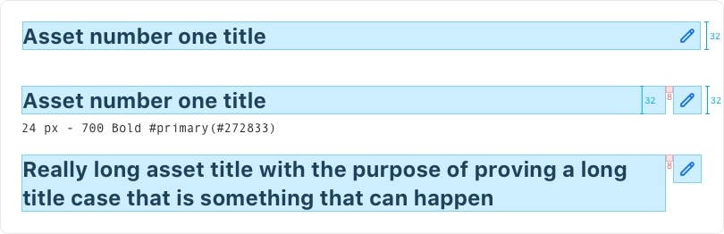 Asset Title Bar metrics