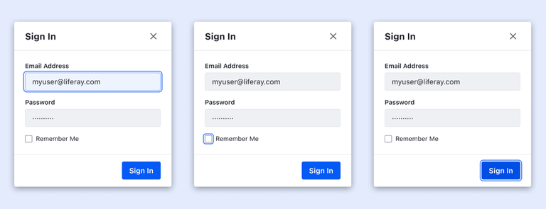 Focus State applied to different components