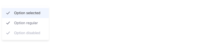 dropdown menu with icons to the left