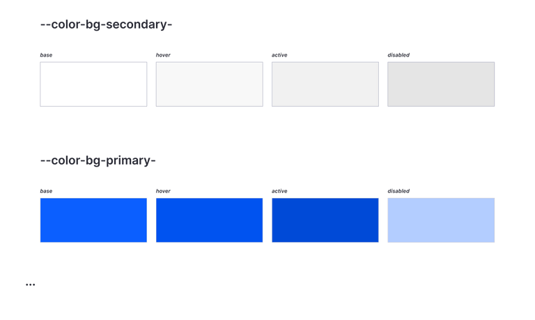 Two rows of background-color swatches: secondary and primary