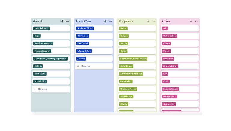 Dovetail tag creation screen