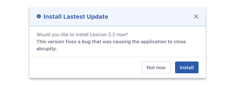 modal for status message with action-based color button