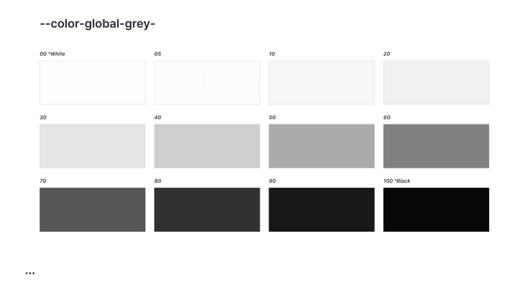Three rows of grey swatches