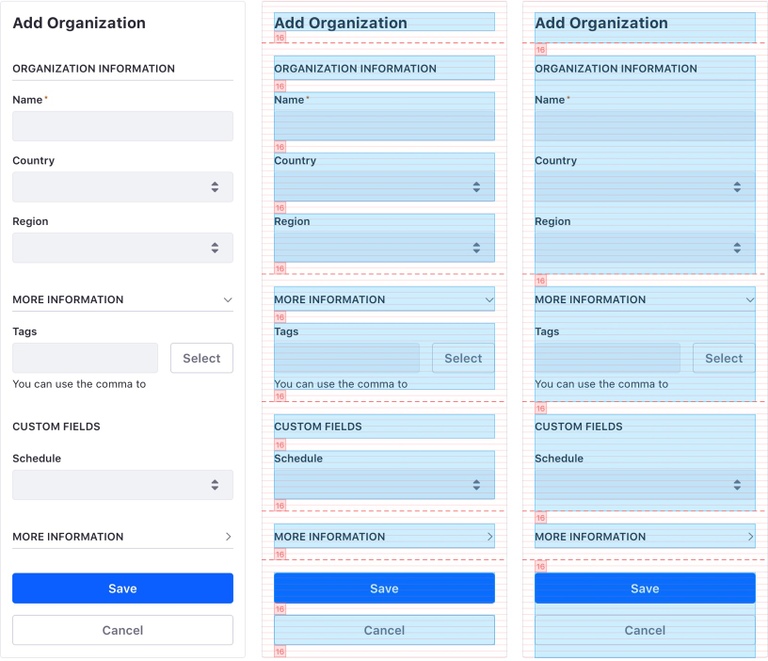form element internal spacing