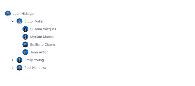 An example of the tree view with stickers variant.